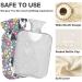 NAANLE 1L Floral Pattern Hot Water Bottle - Pug Design for Pain Relief & Warm Therapy | Transparent & Versatile Bed & Hand Warmer - Buy Online on GoSupps.com