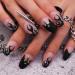 Luvadeyo 24 PCs Short Press on Nails | Black Flame Square Matte Fake Nails | Full Cover Acrylic & Glue-On Party Nails - Buy Online on GoSupps.com
