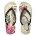 Mnsruu flip-flops with rose and butterfly motif vintage style for home hotel spa bedroom travel s small multi-colored