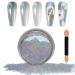 Laza chrome nail powder mirror effect metallic dust holographic glitter glittered manicure decoration reflective pigment for diy gel polish nail art resin crafts gifts laser silver