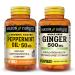 Natural Gastrointestinal Comfort and Healthy Guy Support Bundle of MASON NATURAL Whole Herb Ginger 500 mg 60 Capsules + MASON NATURAL Peppermint Oil 50 mg 90 Softgels.