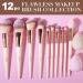Expressions 12pc Flawless Makeup Brush Set - Vanilla Rose Gold | Premium Glitter Cosmetic Brushes for Contouring & Highlighting - Buy Online on GoSupps.com