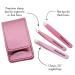 TWEEZERMAN Mini Tweezers Set - 3 Travel-Friendly Eyebrow Tweezers in Pink | Perfect for On-the-Go Grooming - Buy Online on GoSupps.com