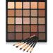 Vodisa Matte and Shimmer Eyeshadow Palette, Brown Eye Shadows Long Lasting Blendable Eyeshadow with Makeup Brushes Set Warm Nude Smoky Waterproof Beauty Cosmetics High Pigment Powder Pallet 25B