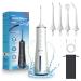 Advanced Cordless Dental Water Flosser - Oral Irrigator Water Flosser Type-C Charging IPX7 Waterproof Water Flossers for Teeth Water Floss Travel Water Flosser Water Flossed Black (White)