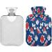 Shop 2L Hot Water Bottle with Poinsettia & Birds | Soft Fleece Cover | Ideal for Heating & Cooling Compresses - Buy Online on GoSupps.com