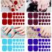 JSRQT 12 Sheets Full Toe Nail Stickers Solid Colors Toe Nail Polish Stickers Red Purple Brown Gel Nail Stickers with Nail File Full Toe Nail Wraps DIY Nail Decor Art Toenails Stickers for Women Girls - Buy Online on GoSupps.com