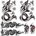 Tribal Dargon Totem Temporary Tattoos, Totem Full Sleeve Tattoo Sticker, Big Fake Dragon Tattoo, Small Animal Totem Tattoos for Men Women Body Art Makeup, 6-Sheet DragonTotem Tattoos