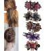 5 Pcs Double Flower Rhinestone Hair Clips fancy decorative hair clip hair accessories for women crystal hair barrettes hair decorations women thick hair(Pastoral style)