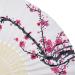 2-Piece Folding Bamboo Hand Fans with Tassel - White Cherry - Perfect for Gifts & Wall Decoration | Traditional Women's Handheld Fans - Buy Online on GoSupps.com