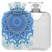Naanle hot hot water bottle with cover Paisley snowflakes Transparent hot water bottle 2L large hot hot water bottle for menstrual cramps pain relief handfoots heat and cold therapy