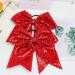 2 PCS Large Glitter Sequin Cheer Bows - Handmade for Jumbo Cheerleading Teen Girls (Red) - Buy Online on GoSupps.com