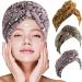 3 pieces leopard microfiber hair towel dry hair cap anti-ruffed curly hair towel hair turban microfiber bath towel hat to dry wet hair (several colors) multicolored
