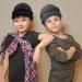 2 Pcs Kids Silk Satin Lined Turban Set - Black/Dark Gray - Ages 6-12 | Pre Tied Twist Head Wrap for Boys and Girls - Buy Online on GoSupps.com
