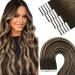 Youngsee Tape Extensions real hair ombre 45cm tape in extensions dark brown balayage blond invisible tape extensions seamless tape hair recovery real hair tape in hair extensions 50g #4/27/4 45 cm 3- #4/27/4