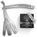 Straight Edge Barber Razor for Close Shaving - Professional Straight Blade Razor for Men with 100 Single Edge Blades- Mens Straight Razor Kit