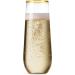 48 Pack Gold Rim Stemless Plastic Champagne Flutes - 9oz Disposable Toasting Glasses | Shatterproof, Recyclable, BPA-Free - Buy Online on GoSupps.com