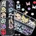 3D Flowers & Butterfly Nail Charms with Golden Caviar Beads - Nail Art Studs & Diamonds for Women DIY Nails - Buy Online on GoSupps.com