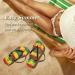 Mnsruu Flip-Flops with Marijuana Leaves | Striped Multi-Colored Design for Home Hotel Spa & Travel | Unisex Footwear for Men & Women - Buy Online on GoSupps.com