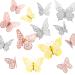Bonu Butterfly Decorations 36 Pcs Glitter 3D Butterfly Cupcake Toppers Rose Gold Sliver Hollow Butterfly Personalised Cake Topper For Birthday Wedding Party Wall Sticker Decoration