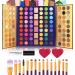 UCANBE 5pcs Eyeshadow Makeup Set -114 Shades MIRROR Eye Shadow Palette, 15 Soft Brushes Set, 1 Eye Primer Base, 2 Make up Blending Sponges, All In One Gift Kit