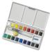 Jerry Q Art 18 Assorted Water Colors Travel Pocket Set- Quality Refillable Water Brush with Sponge - Easy to Blend Colors - Built in Palette - Perfect for Painting On The Go JQ-118