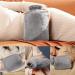 2L Large Grey Fluffy Hot Water Bottle with Zipper Cover - Furry Faux Fur, Pain Relief, Easy On/Off - Ideal Gift for Men & Women - Buy Online on GoSupps.com