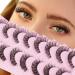 Russian Strip Lashes Natural Look Cat Eye Style with Clear Band 8 Pairs Fluffy Wispy 3D Effect False Eyelashes Thin Volume Fake Lashes Pack By GVEFETIEE A- Russian Strip