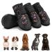 Dog Shoes for Small Medium Large Dogs Boots, Soft Breathable Dog Shoes with Reflective Straps, Anti-Slip Dog Booties Paw Protector for Outdoor Winter Snow Hot Pavement Hiking 4PCS Flower #6 (width 2.55 inch) for 52-68 lbs