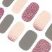 Danni & Toni half hardened gel nail foils (Young and Beautiful) pink glitter glossy uv gel nail foil nail ticker nail design nail foil self-adhesive wraps 28 sticker young and beautiful-de