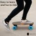 Eggboards Mini Longboard - Ocean Blue Bamboo Cruiser Skateboard 19x9 - Lightweight & Smooth Ride for Adults and Kids - Buy Online on GoSupps.com