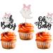 24 Pack Oh Baby Halloween Cupcake Toppers Glitter Ghost Cupcake Picks for Baby Shower Birthday Happy Halloween Theme Party Cupcake Decoration Supplies 3