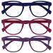 Opulize pop reading glasses 3 Series Pack Keck around Matt frame spring hinges scratch-resistant blue pink purple men women rrr2-345 +2.00 blue pink purple +2.00 diopters