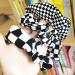 Checkered Plaid Scrunchies Set - Black White Checkerboard Hair Ties (3 Pcs) - Buy Online on GoSupps.com