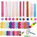 Woohome 143 PCS Paper Quilling Strips Flower Design Set Quilling Flowers Paper Handmade Flower Design Paper Art Quilling for Crafts  Home Decoration