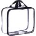 Clear Cosmetic Bag - Compression Packing Cubes - Big Travel Toiletry Bags - Large Transparent Make Up Organizer for Women - PVC Plastic Clear Diaper Bag with Zipper - Waterproof Vinyl Pencil Case Black New