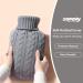 Samply 2L Hot Water Bottle with Knitted Cover for Hot & Cold Therapy - Grey | Hand, Feet, Neck & Shoulder Pain Relief - Buy Online on GoSupps.com
