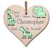 The Plum Penguin Personalised Handmade Wooden Hanging Heart Plaque Be Brave Dream Big Be Yourself new baby present parents green gender neutral safari animals nursery Green Safari Animals - Personalised