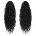 Feshfen 45 cm Black Ponytail Hair Extension - Wavy Clip-In Braid for Women - Synthetic Long Waves - Buy Online on GoSupps.com