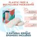 Konjac Body Sponge (2 Pack) - 100% Natural, Non-Toxic, Biodegradable | Eco-Friendly | Plastic Free Packaging - Buy Online on GoSupps.com