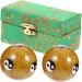 Ultechnovo 10 pc Massage Globe Baoding Balls Set Stress Relief & Fitness Tool for Adults | Metal Massage Roller Balls with Bells - Buy Online on GoSupps.com