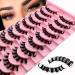 10 Pairs 3D Artificial Eyelashes - Russian Style Natural Curly Cat Eye Lashes (D-Curl Wispy Volume) - S011 - Buy Online on GoSupps.com