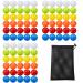 KISEER 90 Pack Colorful Plastic Practice Golf Balls Airflow Hollow Training Golf Balls with Nylon Mesh Golf Ball Bags for Driving Range Swing Practice Outdoor or Home Use