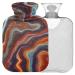 Naanle hot hot water bottle with cover vintage marble transparent hot water bottle hot water bottle for back pain relief handfoot warmer neck hot and cold therapy 1l