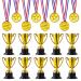 JIEJOYS 30 PCS Trophies And Medals Set,12Pcs Gold Plastic Trophy Cup And 18 PCS Winner Medals For Kids Sports Awards, Party Favors For Boys And Girls,Prizes, Events.