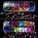 Valentine's Day Nail Glitter Seedlettes - 4 Box Set | Shiny 3D Nail Art Stickers for Face Body & DIY Decorations - Buy Online on GoSupps.com