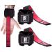 RIMSports Weight Lifting Straps with Wrist Support - Wrist Straps for Weightlifting - Superior Deadlift Straps and Workout Wrist Wraps for Deadlifting in Gym - Ideal Lift Straps for Powerlifting Red