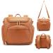 Beaulyn Leather Diaper Bag Backpack, 5-in-1 Travel Back Pack Tote with Changing Pad Large Capacity Brown