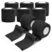 Anjocare self -adhesive bandage wrap (8 pack) breathable bandage cohesive bandage for first aid sports injuries wrist sprains protection VET for dogs (5cm x 4.5m) black black (5cm x 4.5cm)