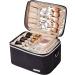 BELALIFE Double Layer Travel Makeup Bag - Portable Cosmetic Organizer for Brushes Sets - Large Toiletry Holder with Straps - Black - Buy Online on GoSupps.com